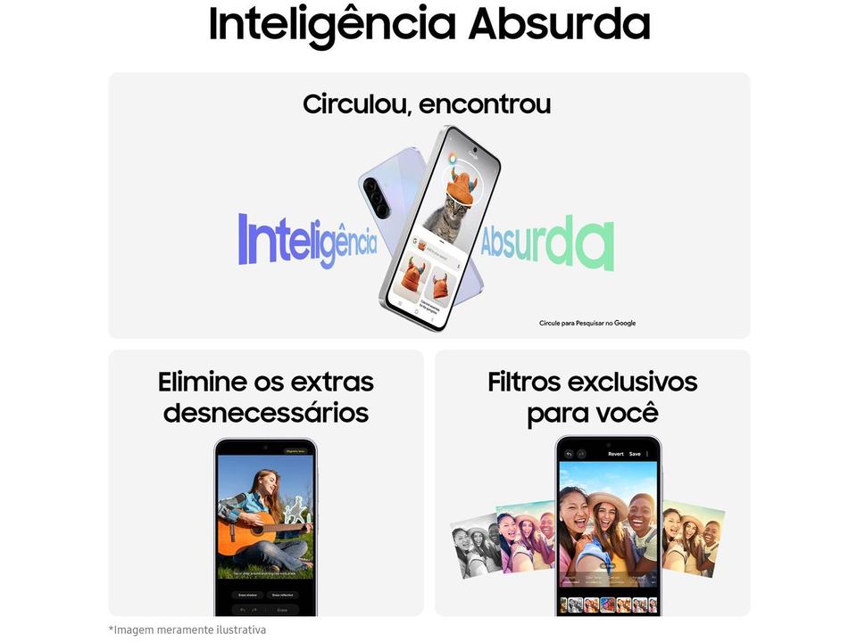 Smartphone Samsung Galaxy A36 128GB 5G 6GB RAM Branco 6,7" Câm. Tripla + Selfie 12MP - 1
