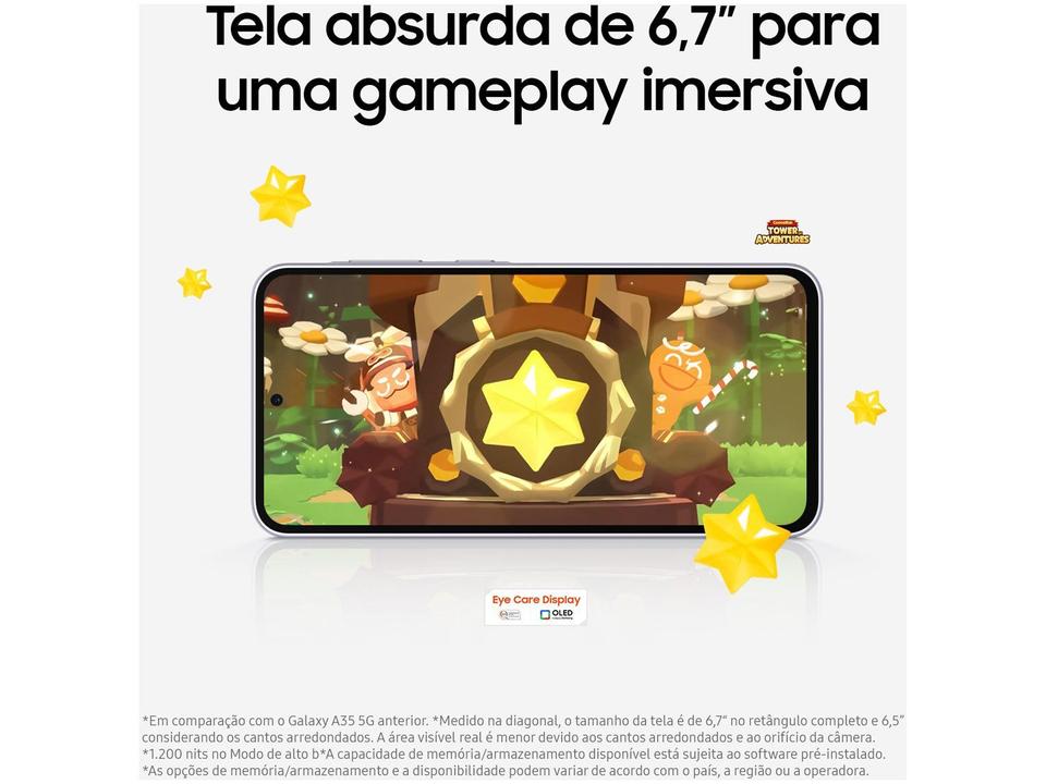 Smartphone Samsung Galaxy A36 128GB 5G 6GB RAM Branco 6,7" Câm. Tripla + Selfie 12MP - 3