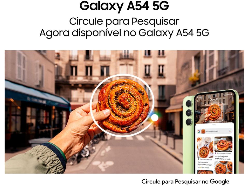 Smartphone Samsung Galaxy A54 256GB Preto Lima 5G Octa-Core 8GB RAM 6,4" Câm. Tripla + Selfie 32MP Dual Chip - 4