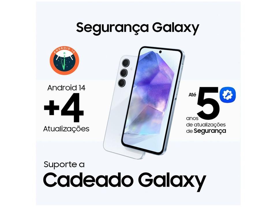 Smartphone Samsung Galaxy A55 256GB Azul Claro 5G 8GB RAM 6,6" Câm. Tripla + Selfie 32MP Dual Chip - 10