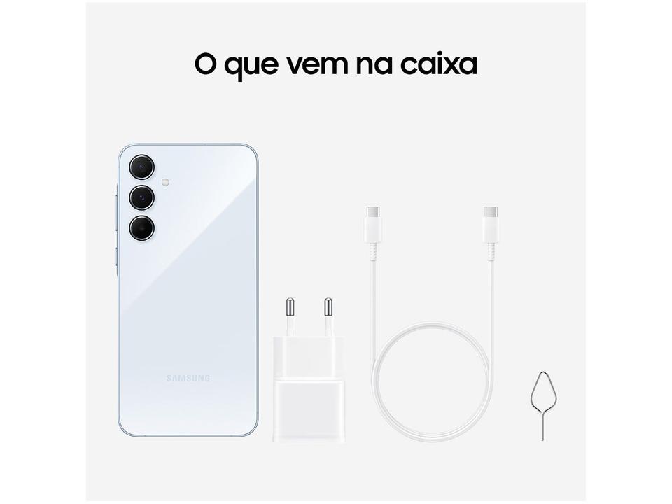 Smartphone Samsung Galaxy A55 128GB Azul Claro 5G 8GB RAM 6,6" Câm. Tripla + Selfie 32MP Dual Chip - 13