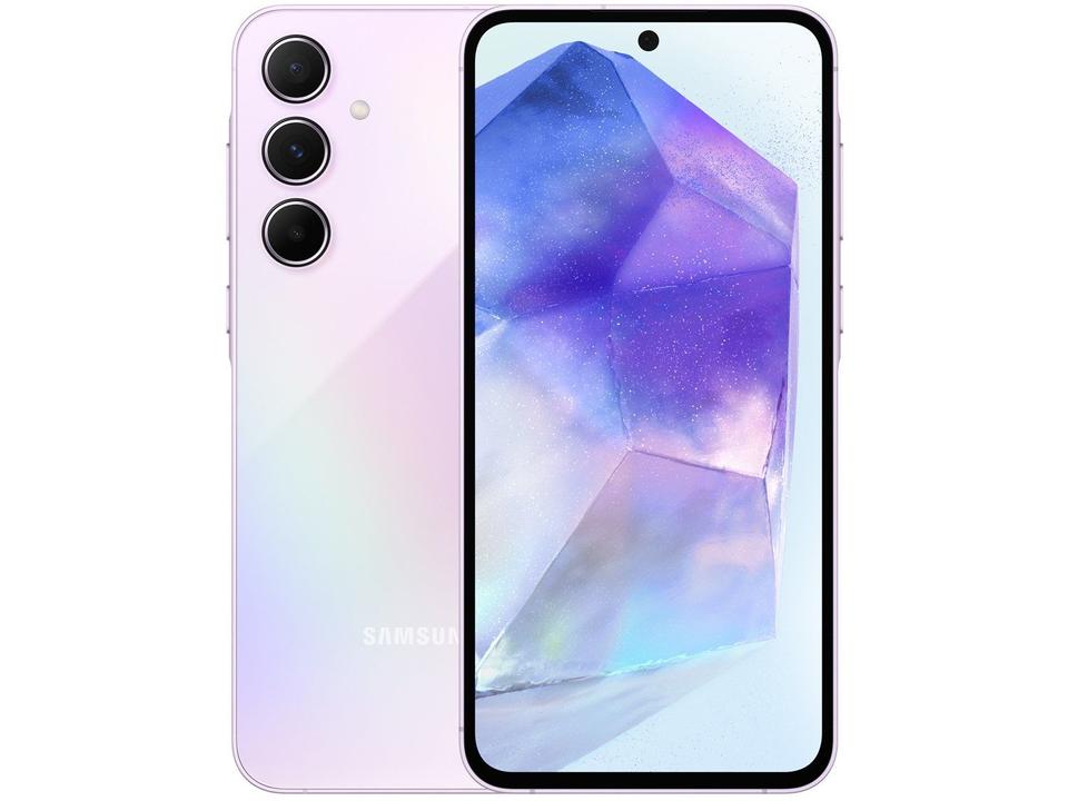 Smartphone Samsung Galaxy A55 128GB Rosa 5G 8GB RAM 6,6" Câm. Tripla + Selfie 32MP Dual Chip - 21