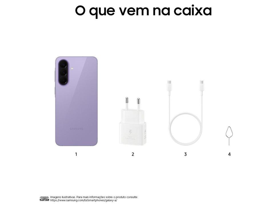 Smartphone Samsung Galaxy A57 128GB 5G 8GB RAM Lilás 6,7" Câm Tripla + Selfie 12MP - 12