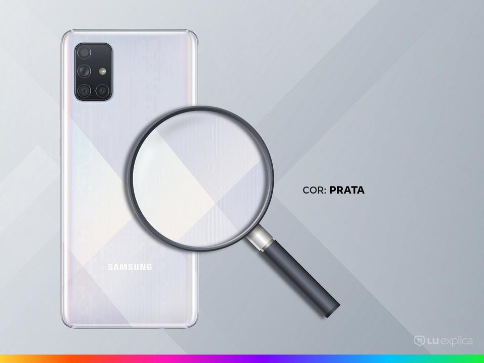 Smartphone Samsung Galaxy A71 128GB Prata 4G - 6GB RAM Tela 6,7” Câm. Quádrupla + Selfie 32M - 2