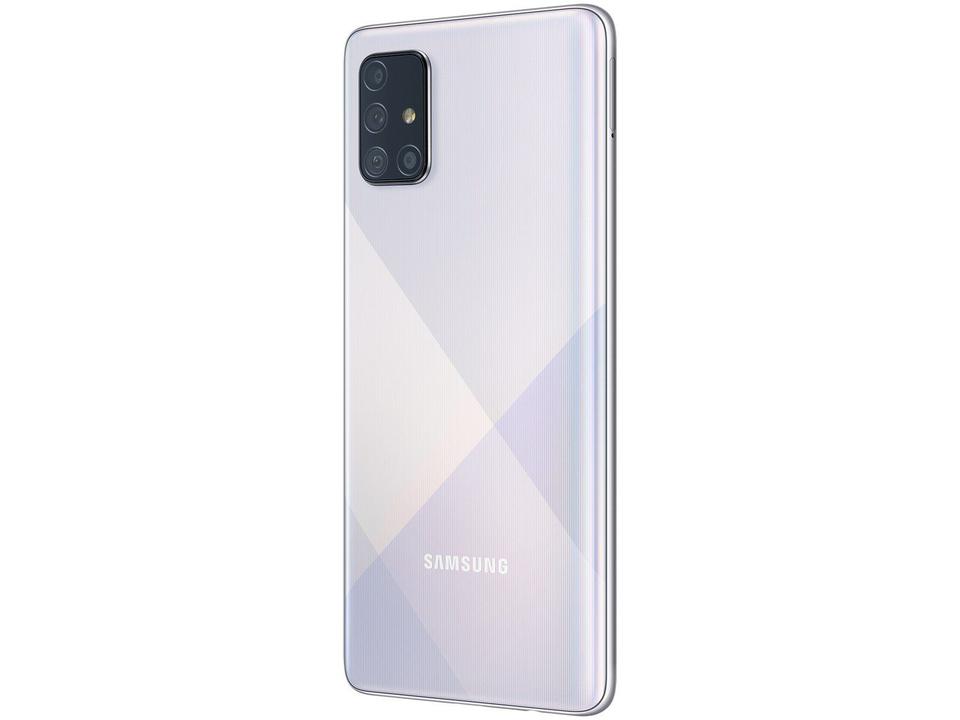 Smartphone Samsung Galaxy A71 128GB Prata 4G - 6GB RAM Tela 6,7” Câm. Quádrupla + Selfie 32M - 6