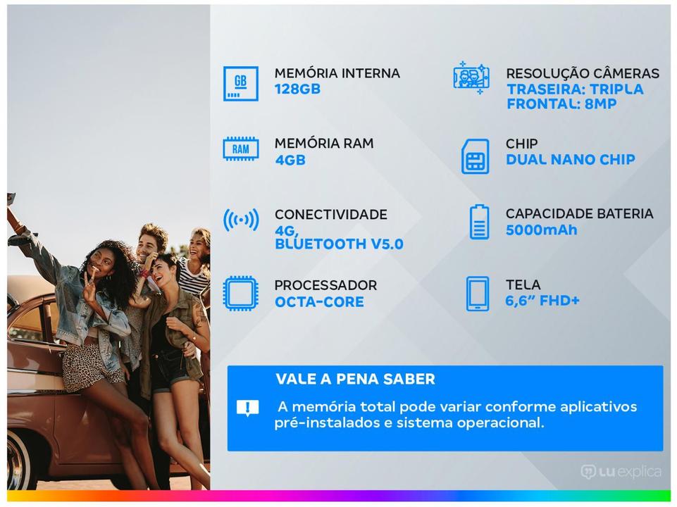 Smartphone Samsung Galaxy M13 128GB Azul 4G Octa-Core 4GB RAM 6,6” Câm. Tripla + Selfie 8MP - 1