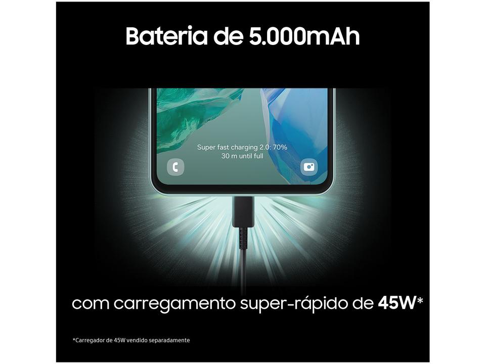 Smartphone Samsung Galaxy M55 256GB 5G 8GB RAM Verde Claro 6,7" Câm. Tripla + Selfie 50MP Dual Chip - 10