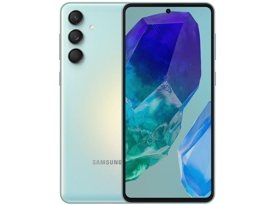 Smartphone Samsung Galaxy M55 256GB 5G 8GB RAM Verde Claro 6,7" Câm. Tripla + Selfie 50MP Dual Chip - 16