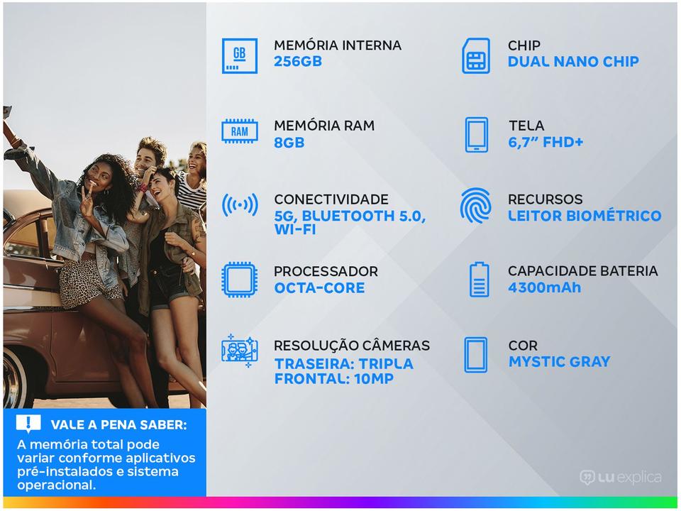 Smartphone Samsung Galaxy Note 20 256GB Mystic Gray 5G 8GB RAM 6,7" Câm. Tripla + Selfie 10MP Dual Chip - 1