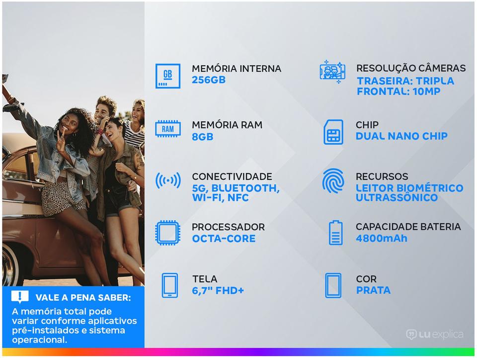 Smartphone Samsung Galaxy S21+ 256GB Prata 5G 8GB RAM 6,7" Câm. Tripla + Selfie 10MP Dual Chip - 1