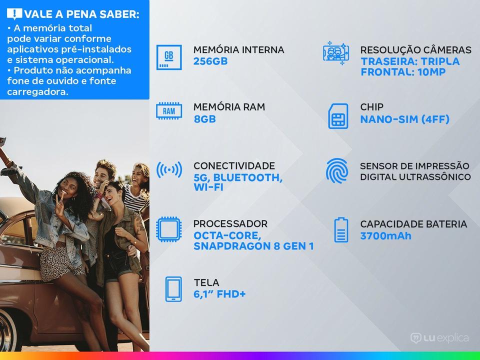 Smartphone Samsung Galaxy S22 256GB Branco 5G 8GB - 1