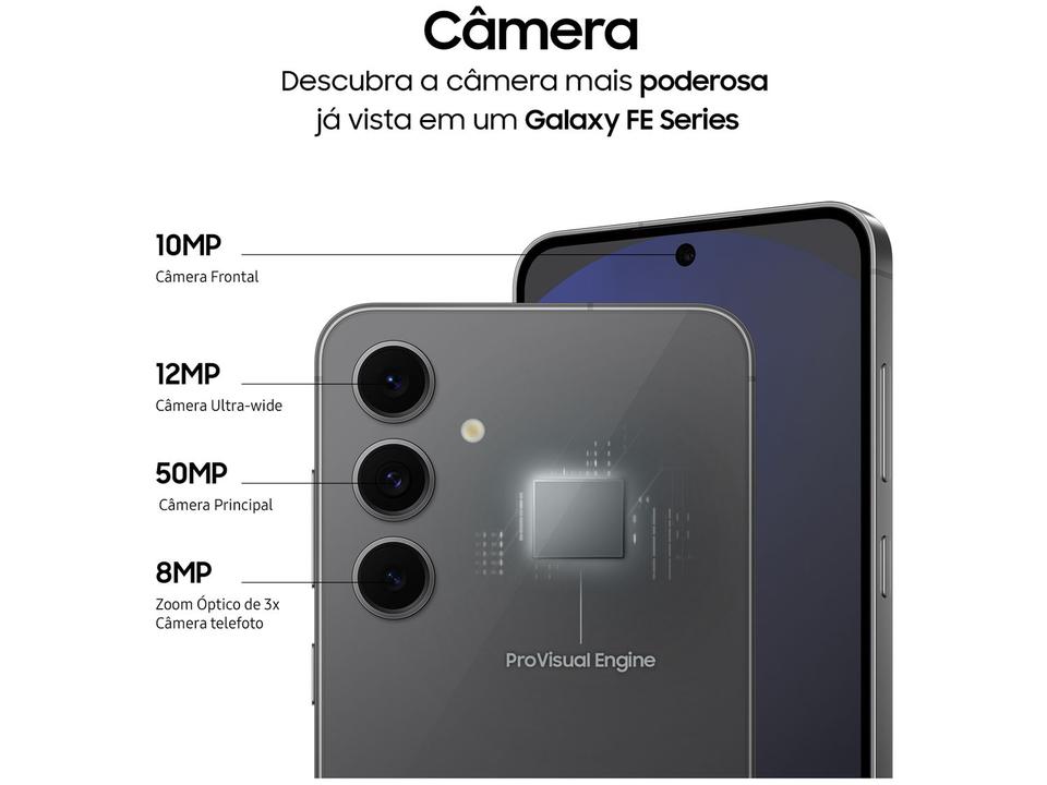Smartphone Samsung Galaxy S24 FE 128GB 5G 8GB RAM Grafite 6,7" Câm. Tripla + Selfie 10MP - 4