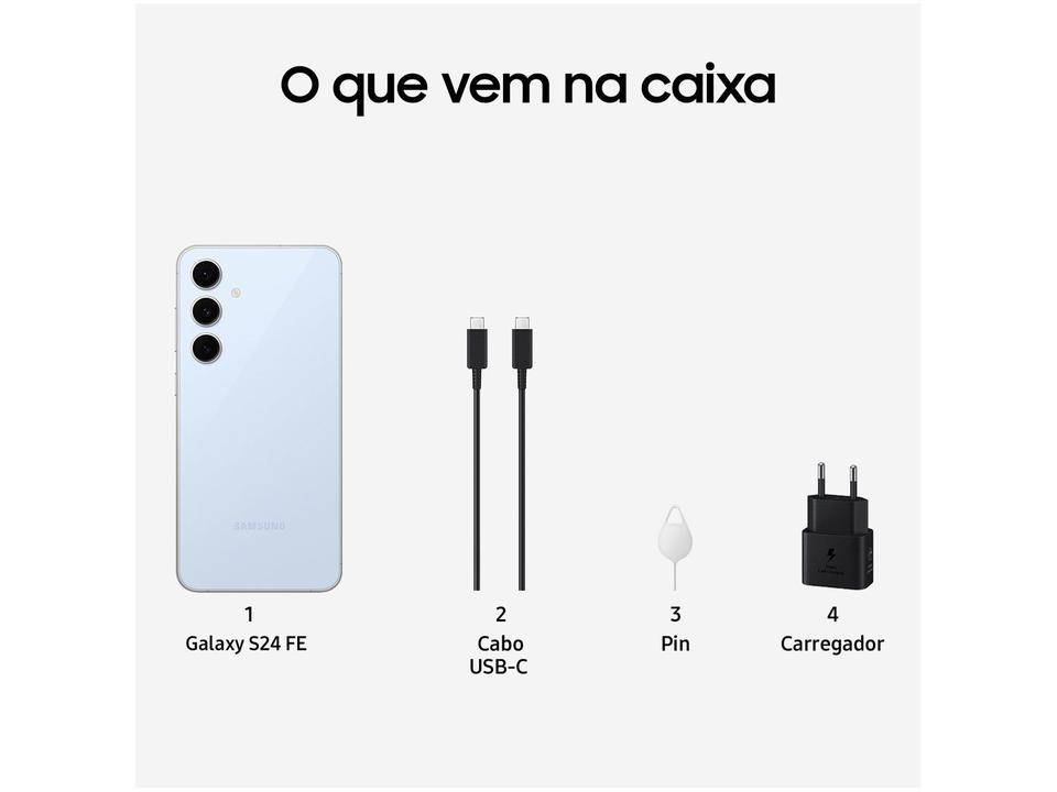 Smartphone Samsung Galaxy S24 FE 128GB Azul 5G 8GB RAM 6,7" Câm. Tripla + Selfie 10MP - 7