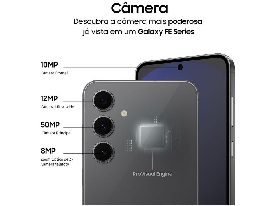 Smartphone Samsung Galaxy S24 FE 128GB Grafite 5G 8GB RAM 6,7" Câm. Tripla + Selfie 10MP - 4