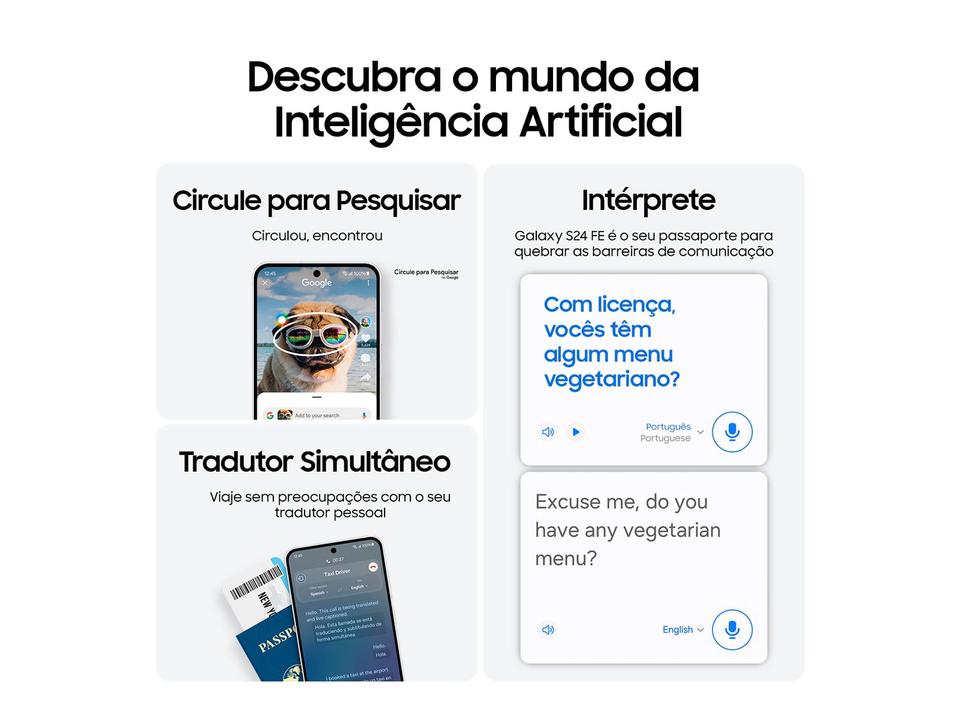 Smartphone Samsung Galaxy S24 FE Enterprise Edition 256GB 5G 8GB RAM Grafite 6,7" Câm. Tripla + Selfie 10MP - 3