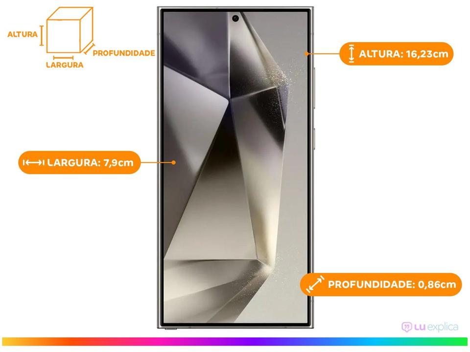 Smartphone Samsung Galaxy S24 Ultra 6,8" Galaxy AI 256GB Titânio Cinza 5G 12GB RAM Câm. Quádrupla 200MP + Selfie 12MP Bateria 5000mAh Dual Chip - 2