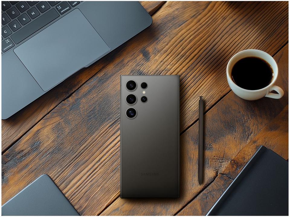 Smartphone Samsung Galaxy S24 Ultra 6,8" Galaxy AI 256GB Titânio Preto 5G 12GB RAM Câm. Quádrupla 200MP + Selfie 12MP Bateria 5000mAh Dual Chip - 5