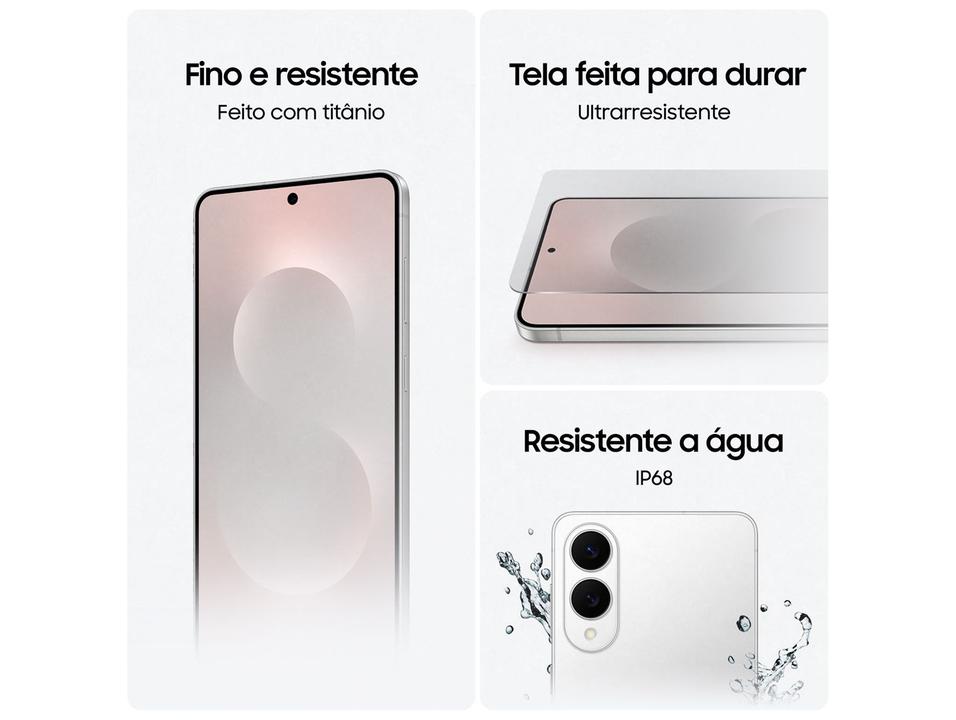 Smartphone Samsung Galaxy S25 Edge 512GB Titânio Prata 5G 12GB RAM 6,7" Câm. Dupla + Selfie 12MP - 4