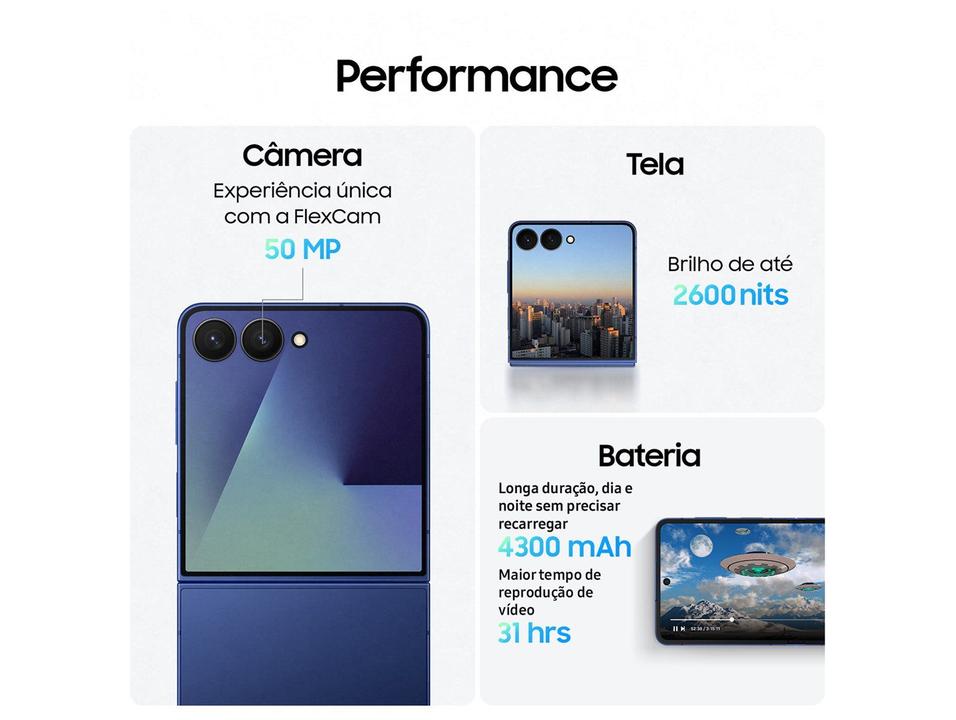 Smartphone Samsung Galaxy Z Flip7 256GB Preto 5G Tela 6,9" Câm. Dupla 50MP Galaxy AI - 4