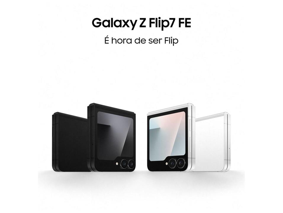 Smartphone Samsung Galaxy Z Flip7 FE 128GB Branco 5G  8GB RAM Tela 6,7" Câm. Dupla de 50MP Galaxy AI - 1