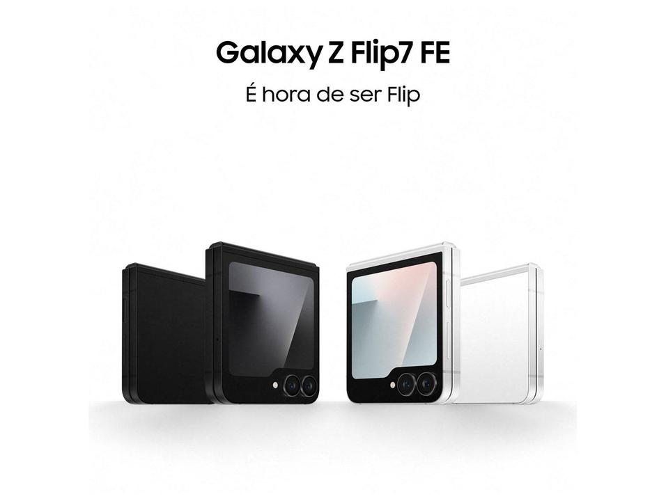 Smartphone Samsung Galaxy Z Flip7 FE 128GB Preto 5G 8GB RAM Tela 6,7" Câm. Dupla de 50MP Galaxy AI - 1