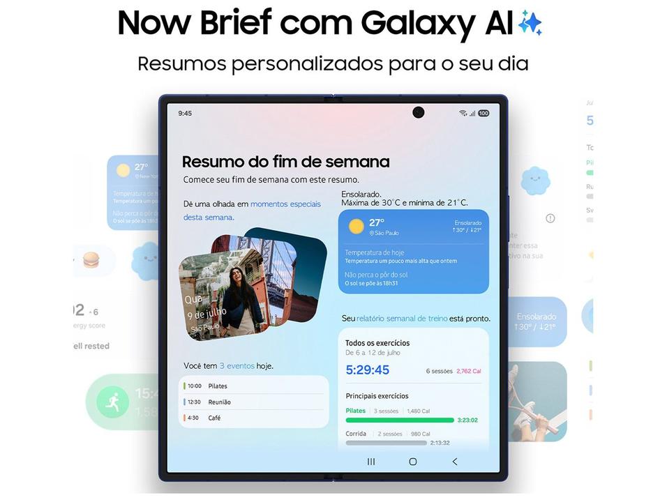 Smartphone Samsung Galaxy Z Fold7 512GB Azul 5G 12GB RAM Tela 8,0" Câm. Tripla + Selfie 10MP - 8