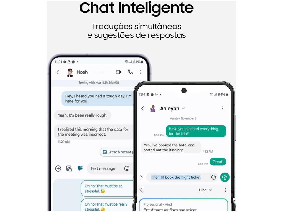 Smartphone Samsung Z Flip 5 512GB Rosa 5G Snapdragon 8GB RAM 6,7" Câm. Dupla + Selfie 10MP Dual Chip - 7