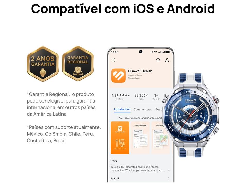 Smartwacth Huawei Watch Ultimate 2 Preto 64GB Bluetooth - 6