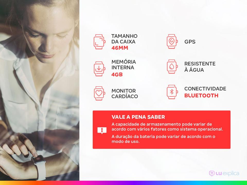 Smartwatch Huawei GT Runner 46mm Cinza 4GB - 1