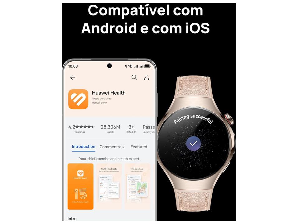 Smartwatch Huawei Watch 5 46mm Preto 32GB Bluetooth - 6