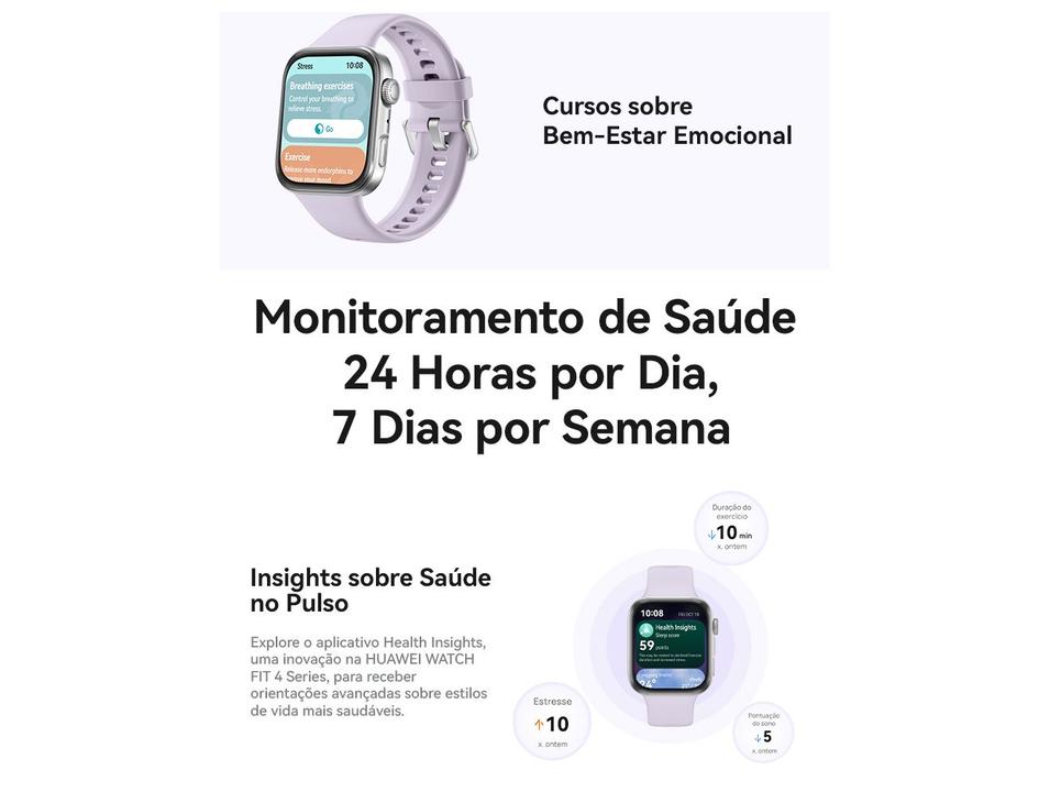 Smartwatch Huawei Watch Fit 4 Preto 4GB Bluetooth - 8