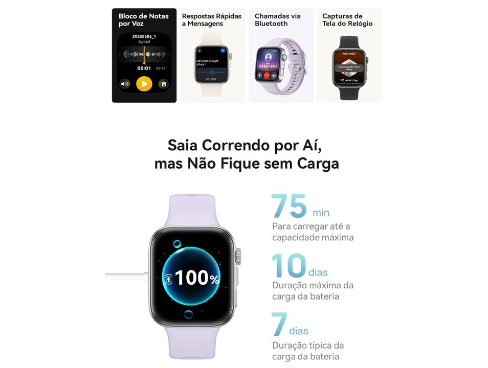 Smartwatch Huawei Watch Fit 4 Preto 4GB Bluetooth - 10