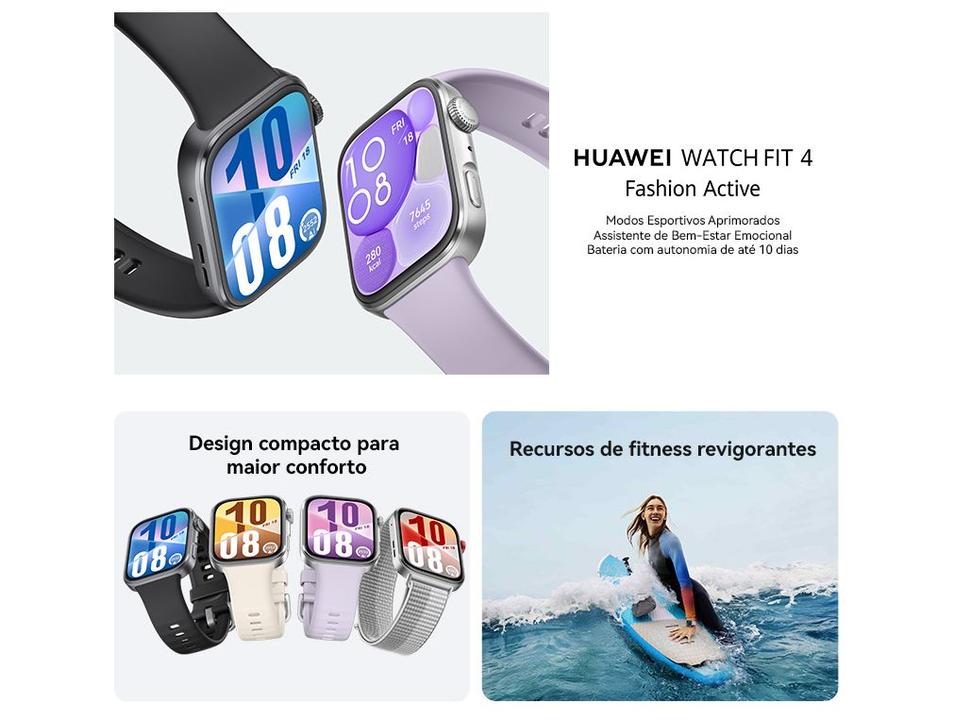 Smartwatch Huawei Watch Fit 4 Preto 4GB Bluetooth - 1