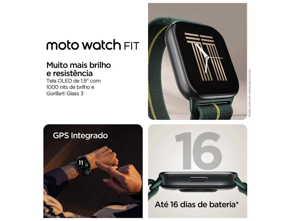 Smartwatch Motorola Moto Watch Fit 1,9" Verde Bluetooth - 1