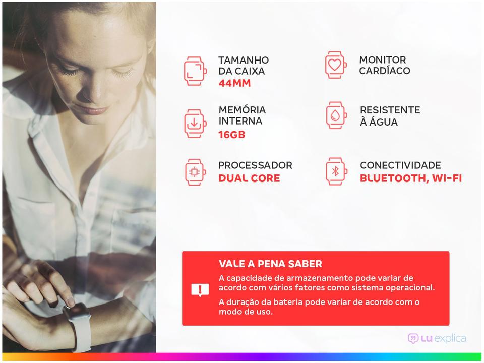 Smartwatch Samsung Galaxy Watch4 BT Prata 44mm 16GB - 1