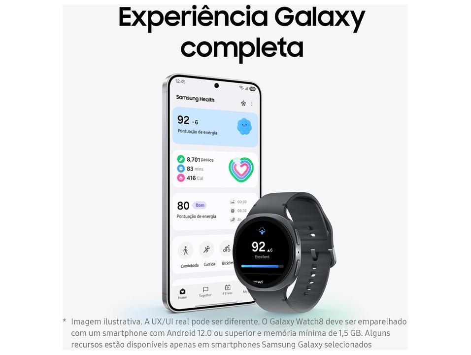 Smartwatch Samsung Galaxy Watch8 40mm Grafite 32GB Bluetooth LTE - 9