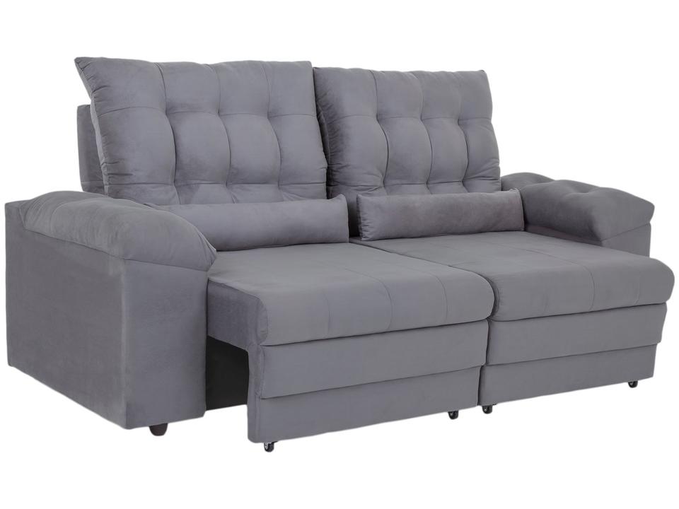 Sofá 2 e 3 Lugares Retrátil Reclinável Suede Phormatta Colômbia SMP - 5