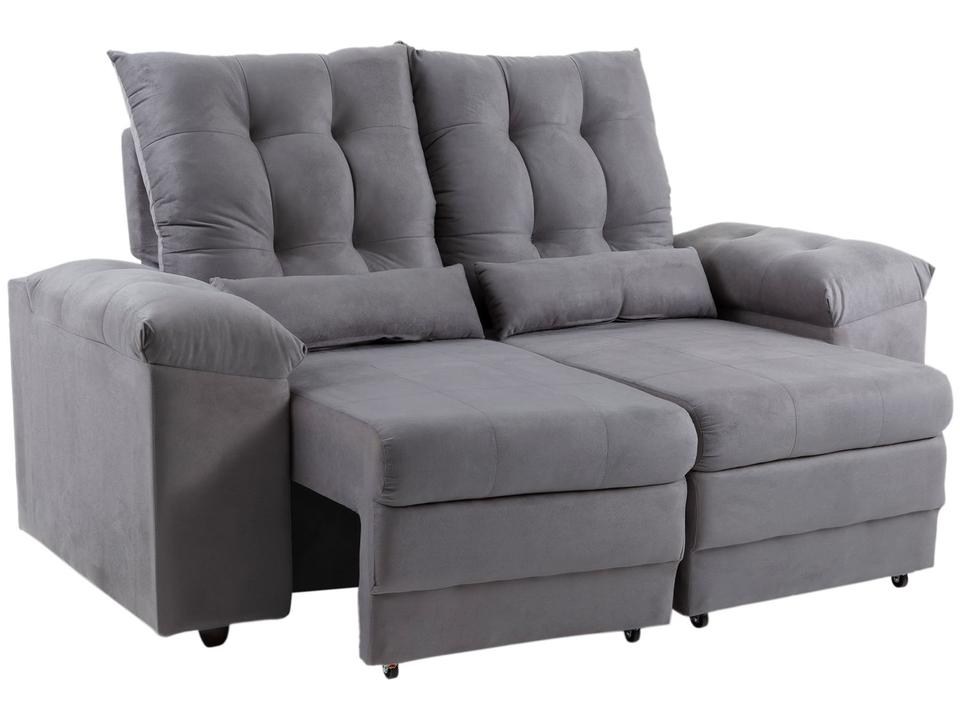 Sofá 2 e 3 Lugares Retrátil Reclinável Suede Phormatta Colômbia SMP - 10