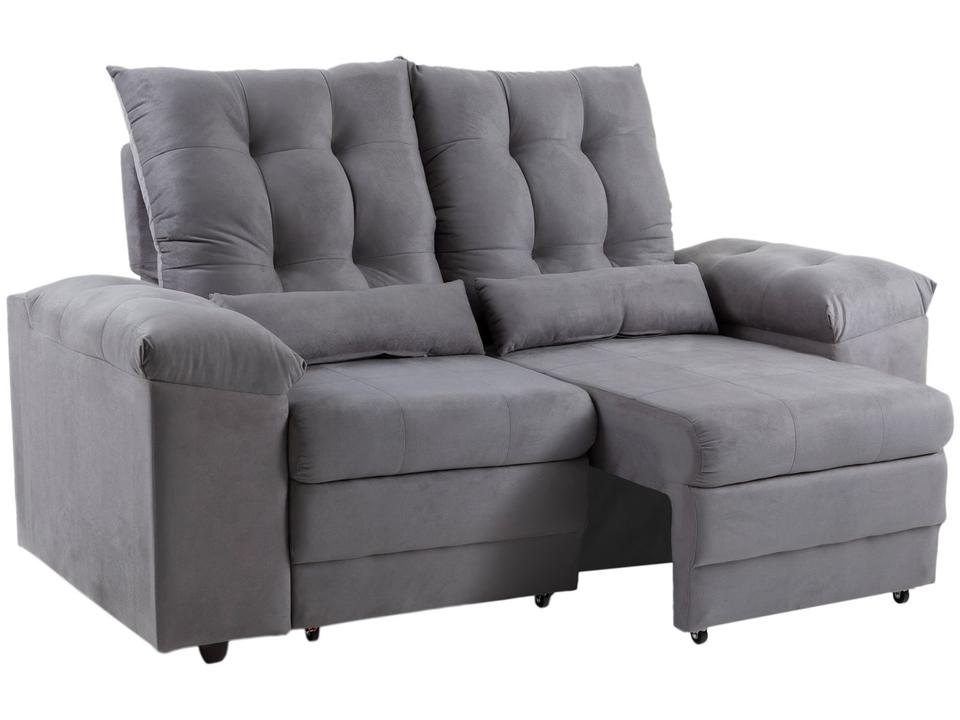 Sofá 2 e 3 Lugares Retrátil Reclinável Suede Phormatta Colômbia SMP - 9