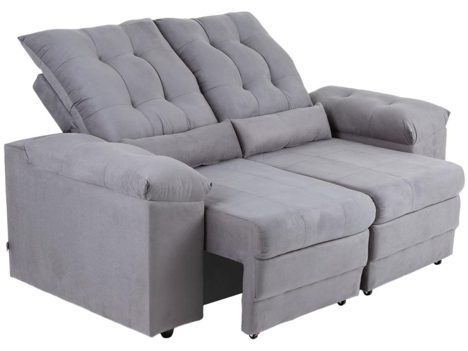 Sofá 2 e 3 Lugares Retrátil Reclinável Suede Phormatta Colômbia SMP - 12