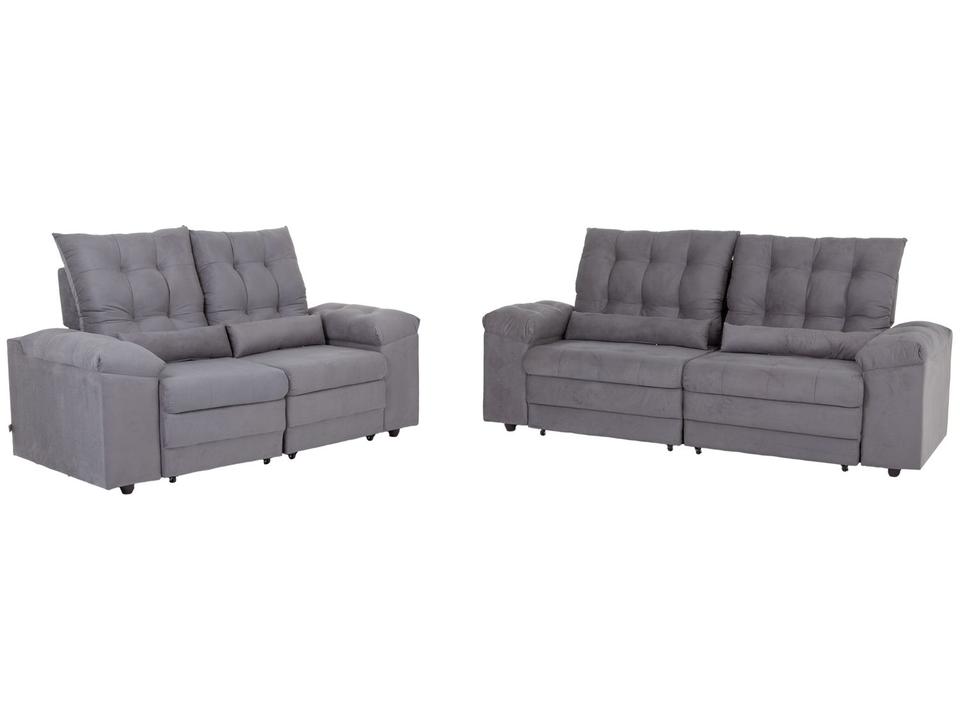 Sofá 2 e 3 Lugares Retrátil Reclinável Suede Phormatta Colômbia SMP - 1