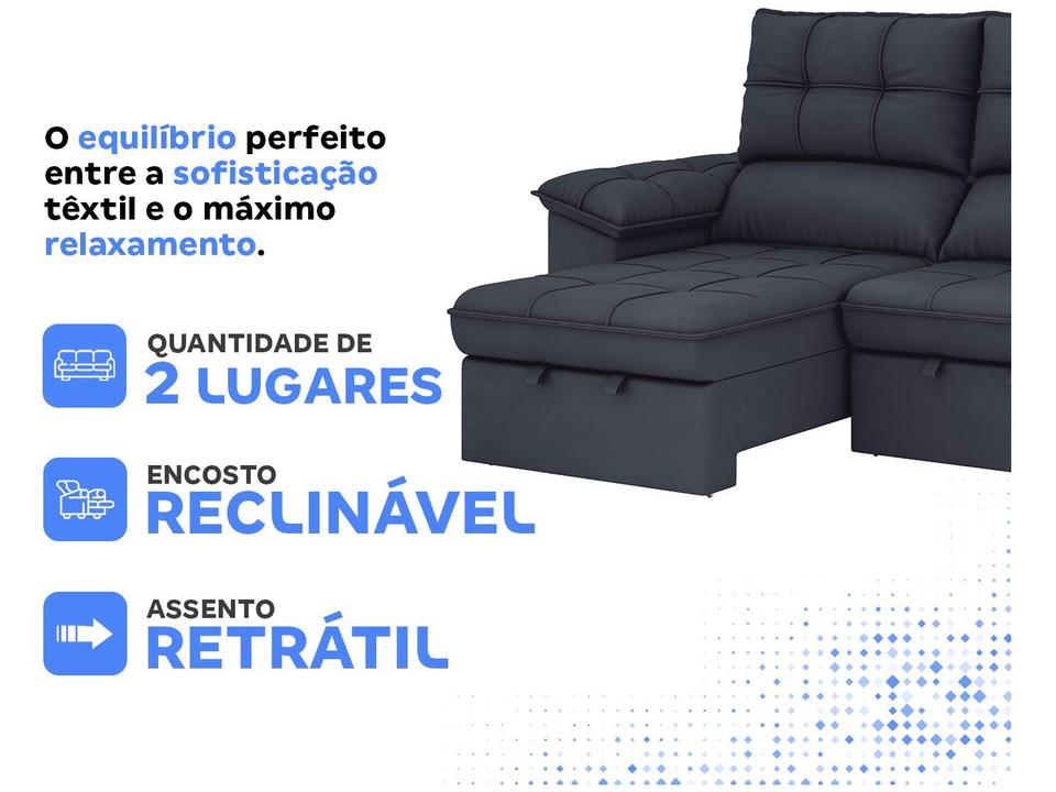 Sofá 2 Lugares Retrátil Reclinável Slim Molas Ensacadas Milano BestHouse - 1