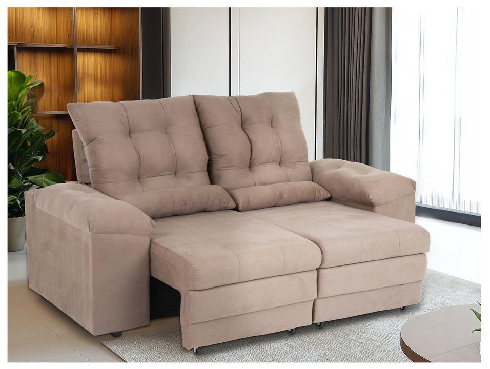Sofá 2 Lugares Retrátil Reclinável Suede Phormatta Colômbia SMP - 2