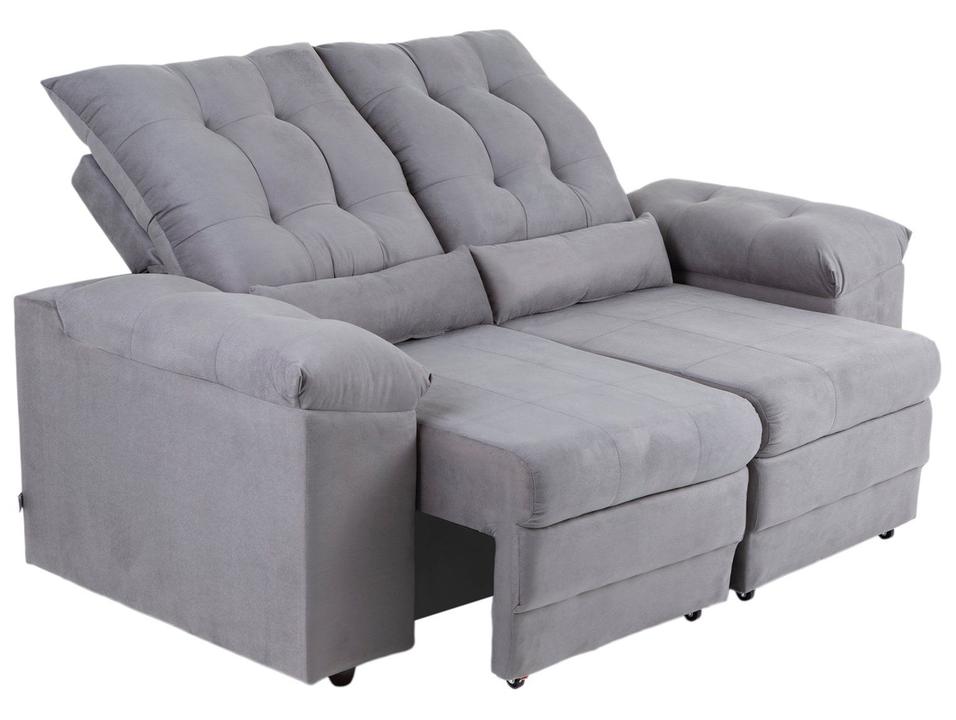 Sofá 2 Lugares Retrátil Reclinável Suede Phormatta Colômbia SMP - 9