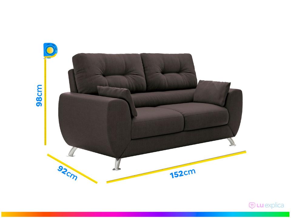 Sofá 2 Lugares Suede Amarilis Linoforte - 2