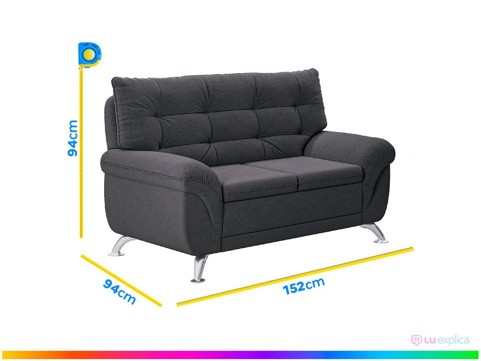 Sofá 2 Lugares Suede Atrium Linoforte - 6