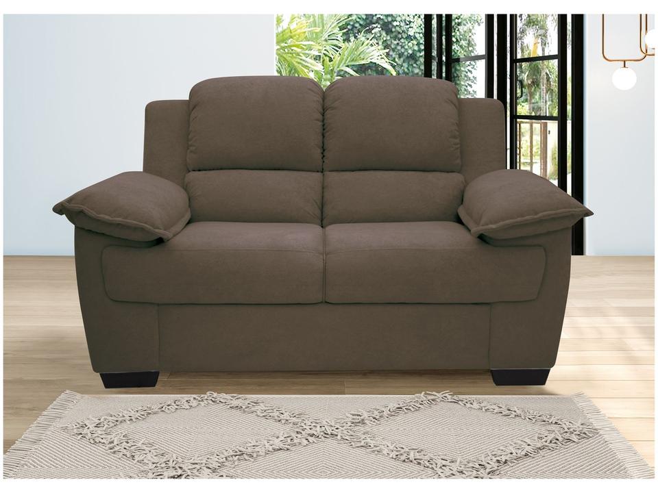 Sofá 2 Lugares Suede Carmel Linoforte - 4