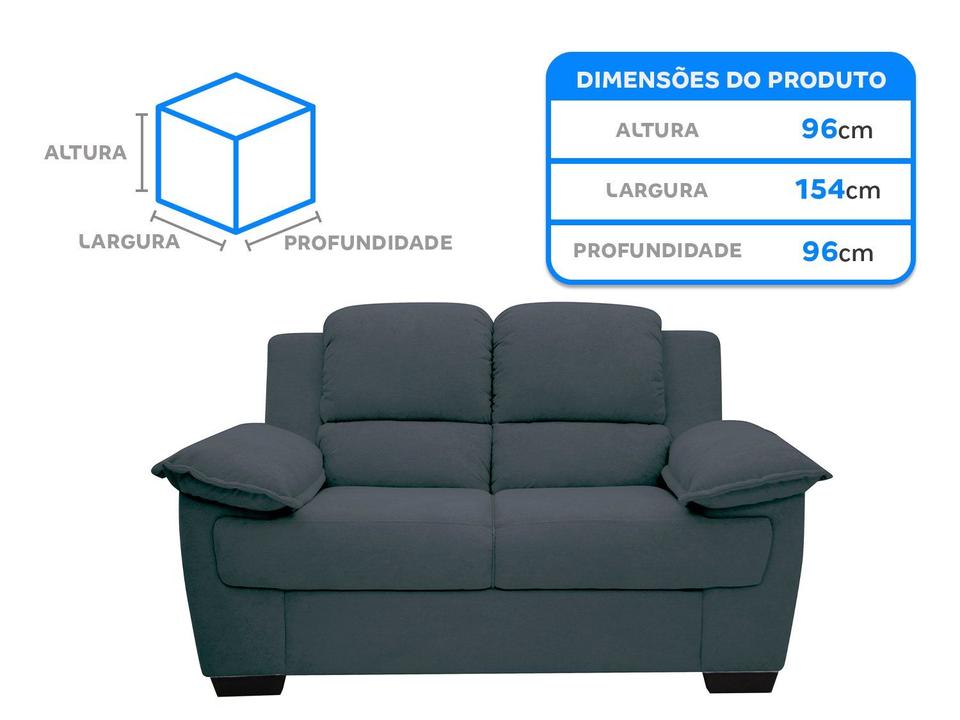 Sofá 2 Lugares Suede Carmel Linoforte - 5