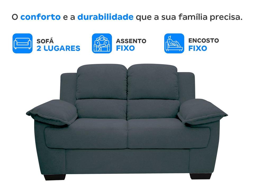 Sofá 2 Lugares Suede Carmel Linoforte - 2