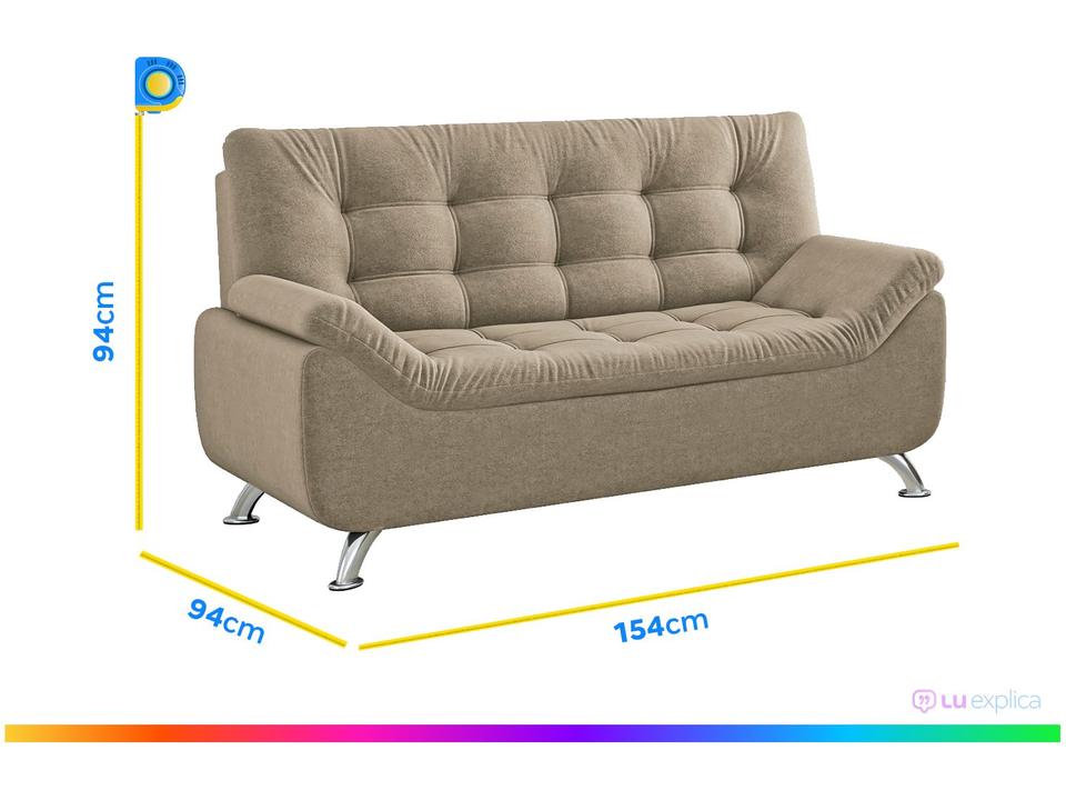 Sofá 2 Lugares Suede Linoforte Durban - 2